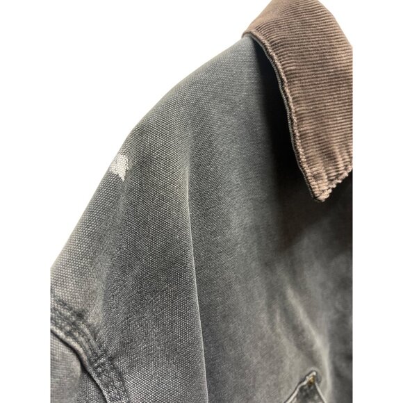 Carhartt Vintage 90's Gray Distressed Canvas Detroit Chore Barn Coat - Picture 4 of 10